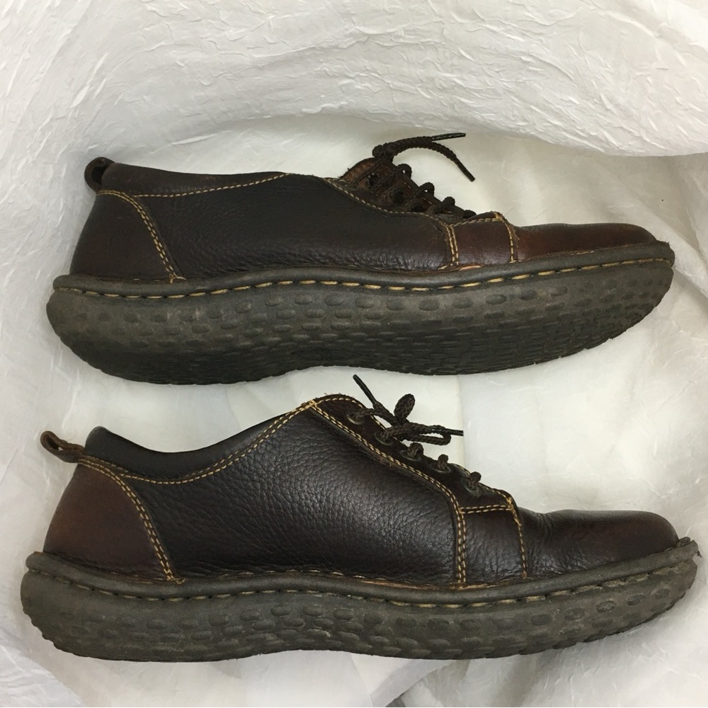Born Brown Leather Lace-Up Derby Oxfords -8/39- - Picture 6 of 14